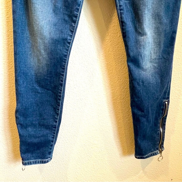 Joe’s women Dk blue mid rise skinny ankle jeans zip pull loop, The Icon, sz 30 - Picture 6 of 16